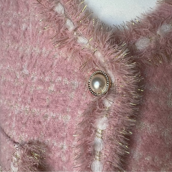NWOT Stunning Pink Blazer with Pearl Accents - Picture 5 of 5